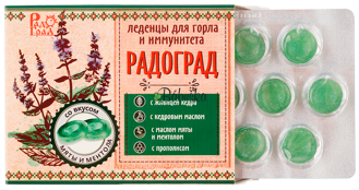 Pastilky „Radograd" s mätou a mentolom 