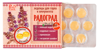 Pastilky „Radograd" so šalviou bez cukru 