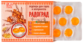 Pastilky „Radograd" s rakytníkom a medom