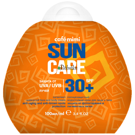 Cafe mimi - vodeodolný krém na opaľovanie s SPF 30+, záruka do 12.2023