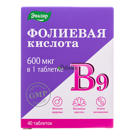 Evalar -Kyselina listová s vitamínmi B12 a B6