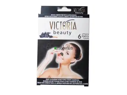 Victoria Beauty - Čistiace pásiky na nos s aktívnym uhlím, 6 ks 