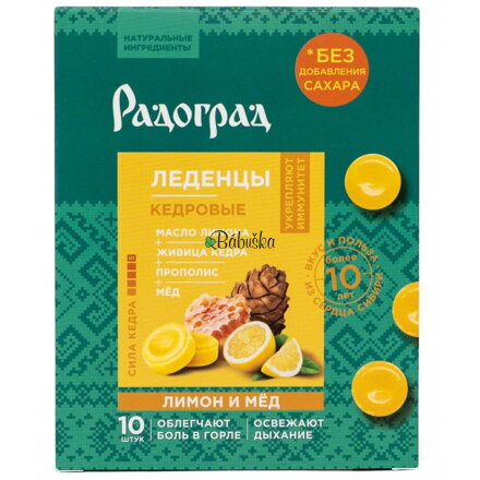 Radograd - pastilky s citrónom a medom bez cukru N10