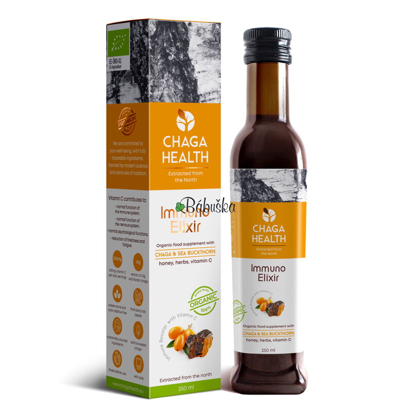 Immuno Elixir Čaga & Rakytník 250ml BIO spotreba 30.3.23 Immuno Elixir Čaga & Rakytník 250ml BIO spotreba 30.3.23